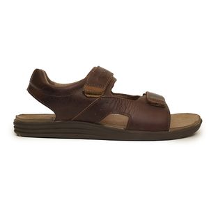 Sandália Masculina Logo Velcro Free Way Marrom