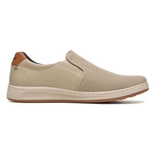 Sapato Masculino Slip On Couro Free Way Branco Off