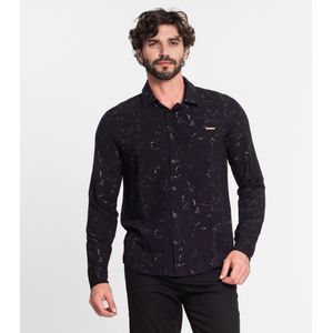 Camisa Manga Longa Masculina Diametro Masculina Preto