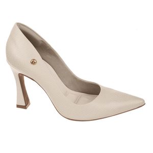 Sapato Feminino Scarpin Salto Alto Bebece Creme