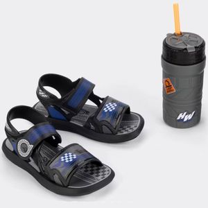 Sandália Infantil Grendene Kids Hotwheels Cup Menino Preto