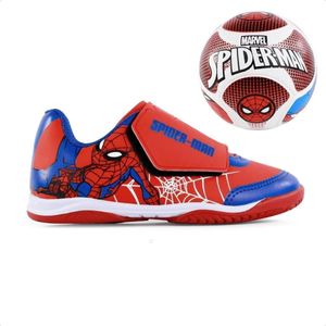 Kit Chuteira + Bola Infantil Futsal Dray Marvel Homem Aranha Vermelha
