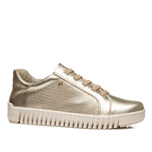 Tênis Casual em Couro Pegada Feminino Dourado