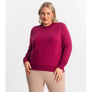 Blusão Plus Size Manga Longa Secret Glam Feminino Vermelho
