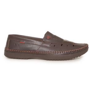 Sapato Mocassim Masculino Vazado Couro Free Way Marrom