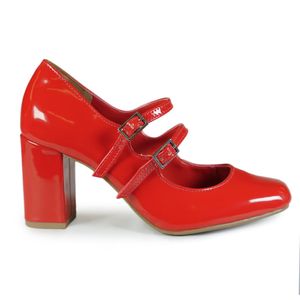 Sapato Feminino Tiras Fivela Via Marte Vermelho