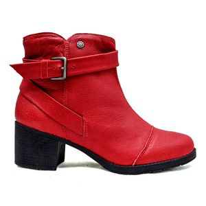 Bota Coturno New Face Feminina Vermelha