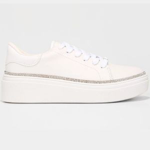 Tênis Casual Vizzano Strass Feminino Branco