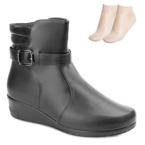 Bota Anabela Pink Moon e Meia Feminino Preto