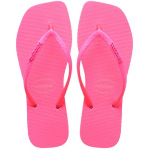 Chinelo Havaianas Slim Square Glitter Neon Feminino Rosa