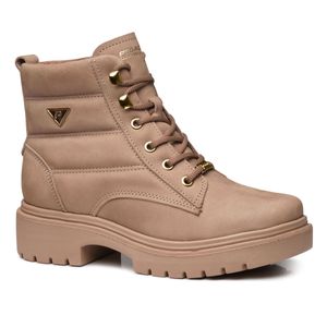 Bota Coturno Castor em Couro Pegada Feminina Marrom