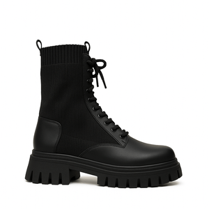 Bota Coturno Tratorada Usevertice Feminina Preta