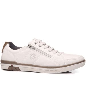 Sapatênis Pegada em Couro Masculino Branco