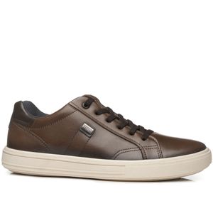 Tênis Casual Pegada  em Couro  Masculino Marrom