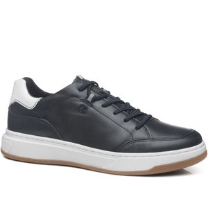Tênis Casual Pegada  em Couro Masculino Marinho