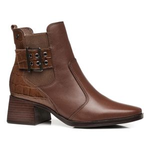 Bota Chelsea em Couro Pegada Feminina Marrom