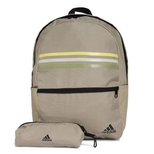 Mochila Adidas Bege Classic Horizontal Três Listras