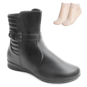 Bota Cano Baixo Pink Moon e Meia Feminino Preto