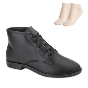 Bota Cano Curto Beira Rio e Meia Feminino Preto