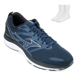 Tênis Mizuno Space 3 e Meia Masculino Marinho