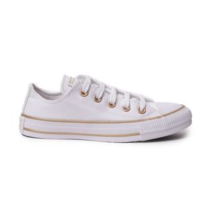 Tênis Feminino Chuck Taylor All Star Branco Dourado