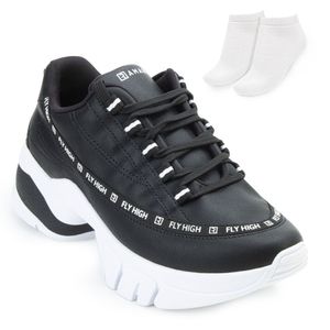 Tênis Chunky Sneakers Ramarim e Meia Feminino Preto