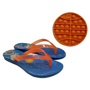 Chinelo Infantil Space Jam II Pop It Grendene Kids Menino Azul e Laranja