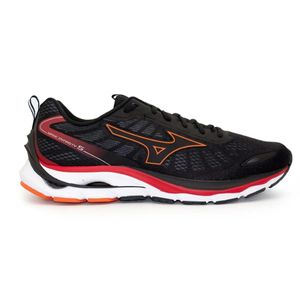 Tênis Mizuno Wave Dynasty 5 Masculino Preto e Vermelho