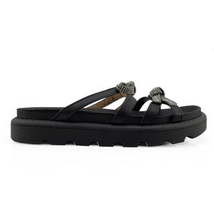 Tamanco Vizzano Flatform Strass Laço Feminino Preto