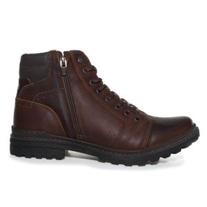 Bota Masculina Tratorada Ziper Free Way Marrom