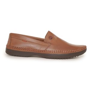 Sapato Mocassim Masculino Costura Couro Free Way Caramelo