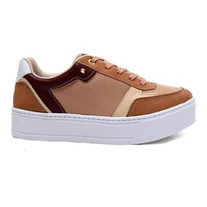 Tênis Casual Flatform Ramarim em Camurça Feminino Marrom