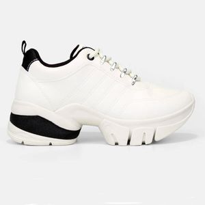Tênis Casual Ramarim Chunky Feminino Branco e Preto