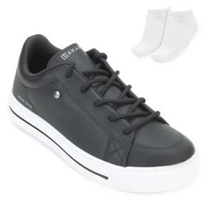 Tênis Casual Feminino Ramarim Preto e Meia