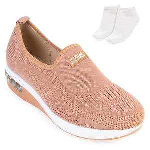 Tênis Slip On Modare e Meia Nude