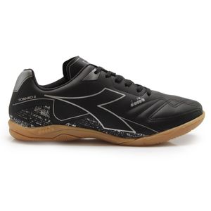 Chuteira Diadora Futsal Torneio II Preto e Prata Masculina