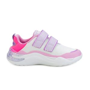 Tênis de Led Pampili Infantil Glitter Menina Branco e Lilás
