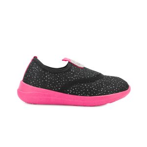 Tênis Slip On Molekinha Menina Preto e Rosa