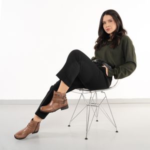 Bota Osc Cano Curto Feminina Marrom
