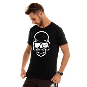 Camiseta Masculina Kvra Skull Contrast Preta