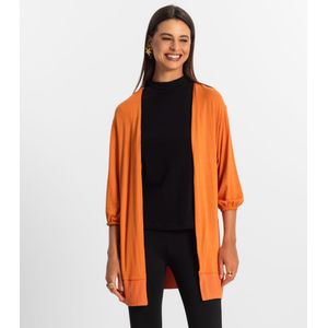 Cardigan 3/4 Rovitex Feminino Laranja