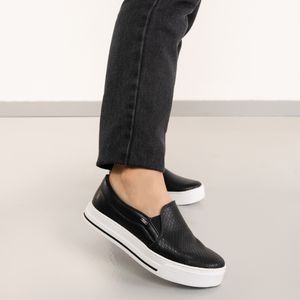 Tênis Casual Via Marte Slip On Feminin Preto