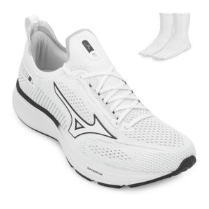 Tênis Mizuno Cool Ride 3 e Meia Masculino Branco