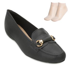 Sapato Modare Ultraconforto e Meia Feminino Preto