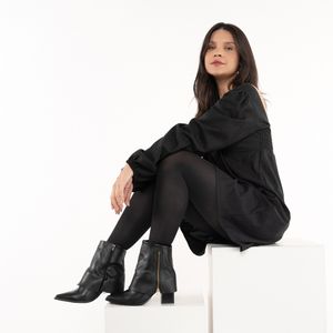 Bota Osc Cano Baixo Feminina Preta