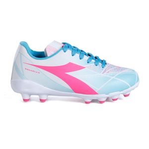 Chuteira Infantil Diadora Squadra II Campo Branco e Azul