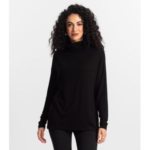Blusa Manga Longa Rovitex Gola Alta Feminina Preta