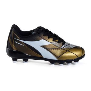 Chuteira Infantil Diadora Squadra II Campo Preto e Dourado