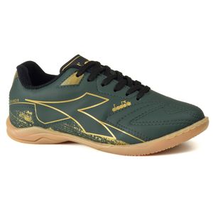 Chuteira Infantil Diadora Torneo II Futsal Verde e Preto