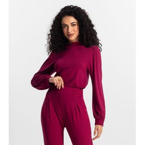 Blusa Manga Longa Rovitex Viscotorcion Feminina Vermelho